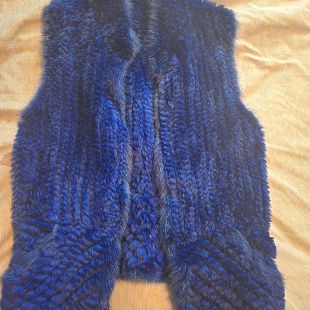 Dark Blue Mink and Beaver fur vest